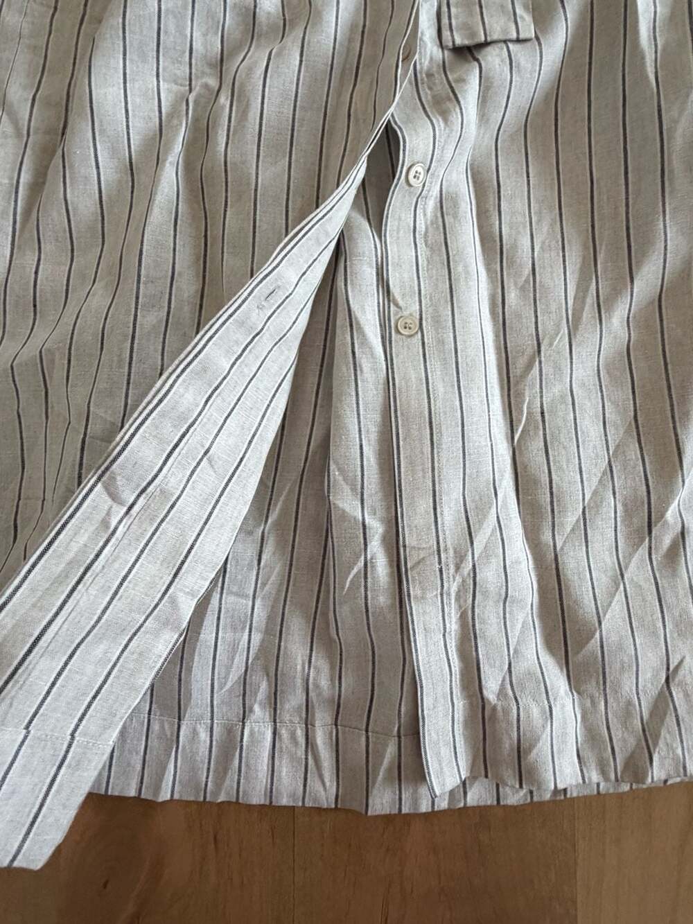 Lafayette 148 New York Striped Linen Shirt Dress Size S - Picture 6 of 15
